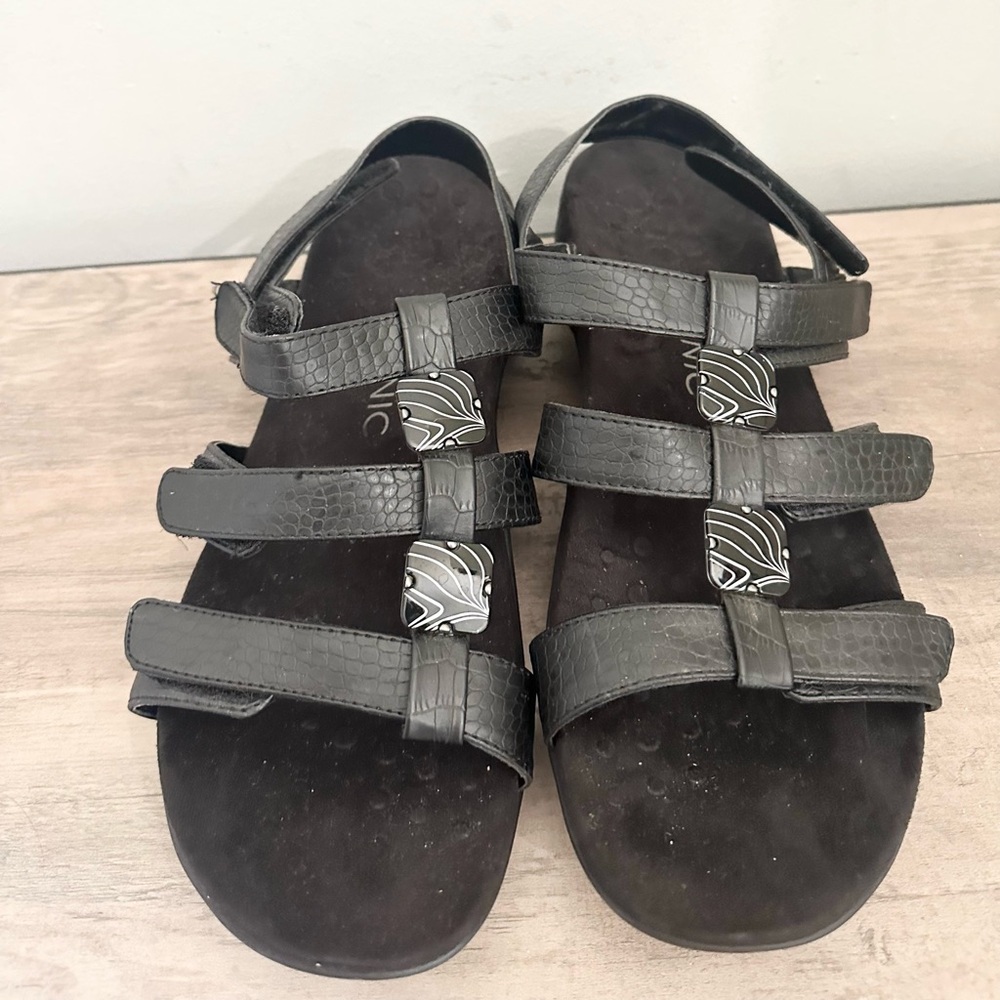Vionic 44amber Sandals Strappy Slingback Black Le… - image 2